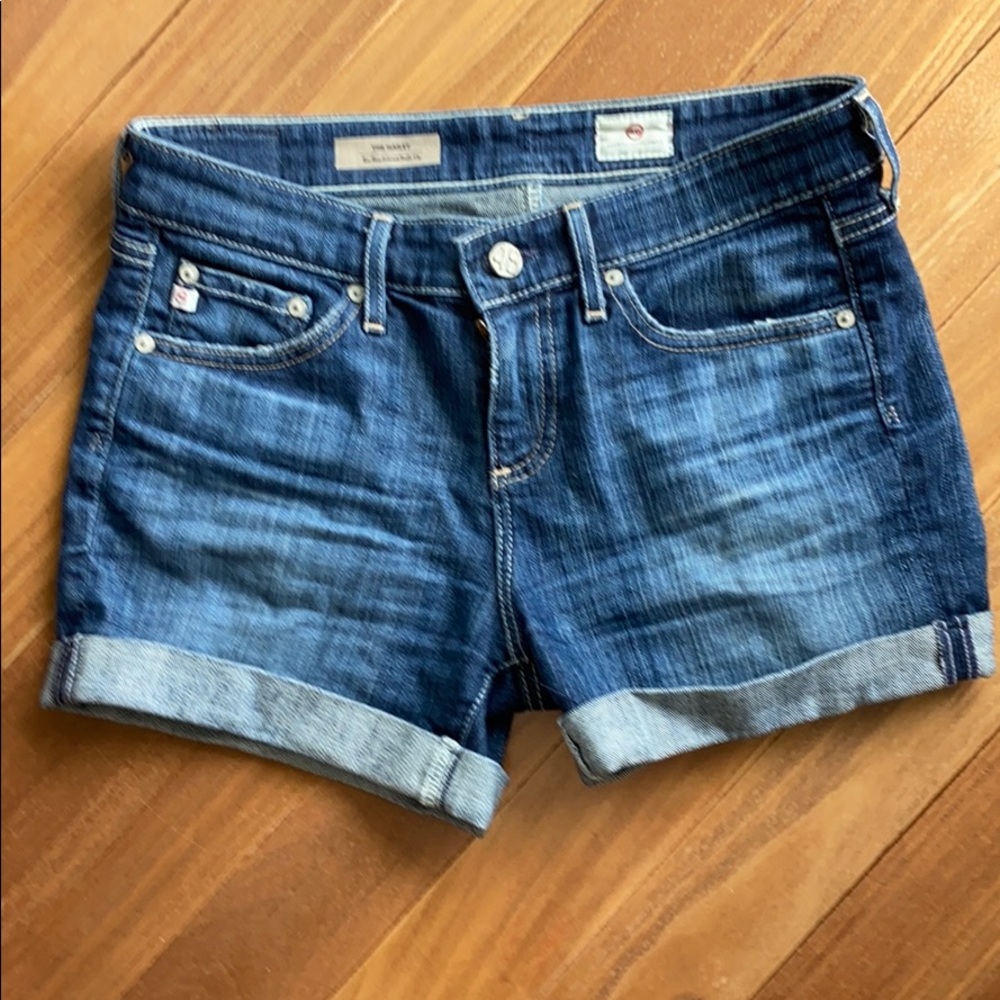 AG boyfriend roll up shorts